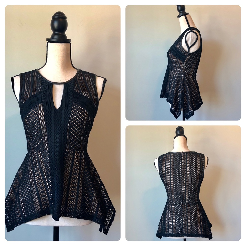 LIKE NEW | Black Peplum V Top